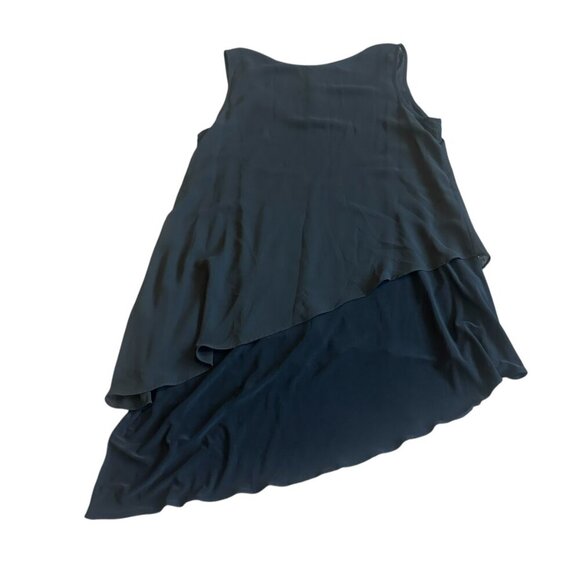 Alisa D. Black Flowy Tank Top Blouse Shirt Crew Neck Tiered Flowy Size Small NWT - Picture 5 of 9